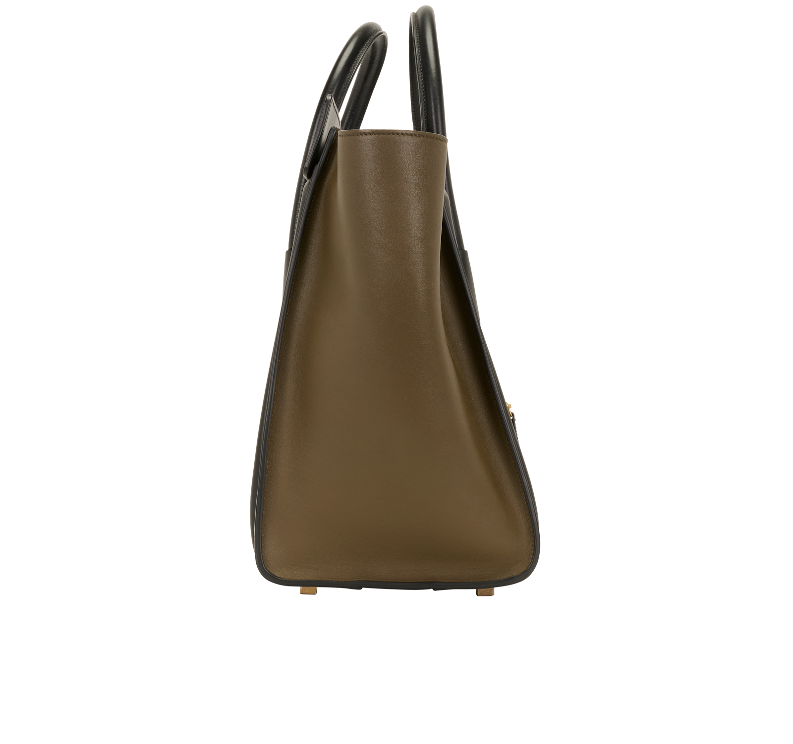 Mini Luggage, &pound;695, Handbags, Black/Khaki, Leather, Side view
